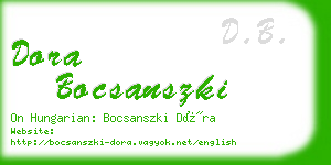 dora bocsanszki business card